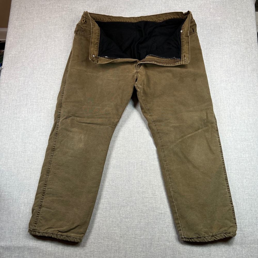 Wrangler Rugged Wear Khaki Canvas Fleece Lined Work Pants‎ Men 42x28 Utility